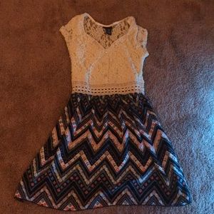 Sundress with lace on top